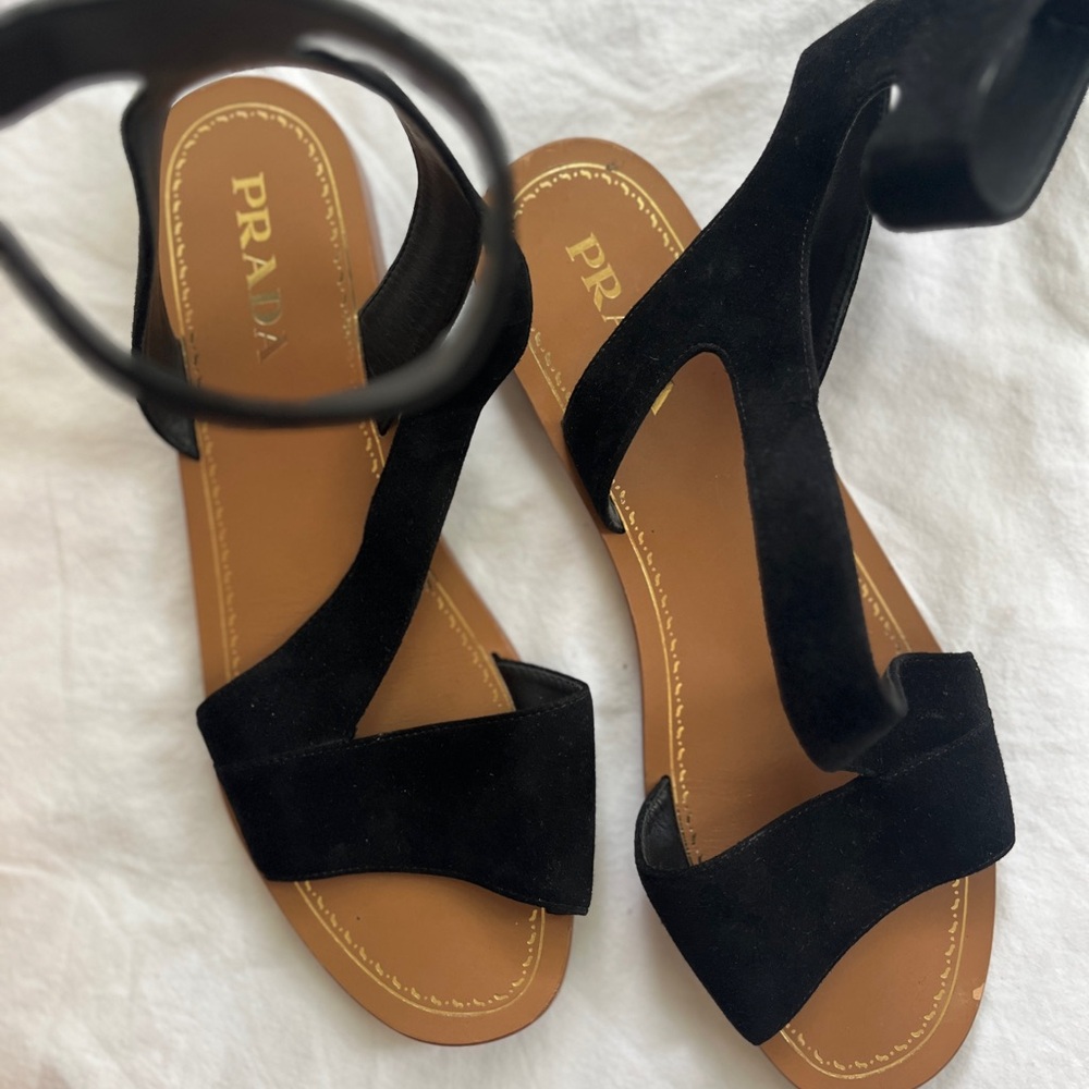 Prada Women's Black Suede Sandals